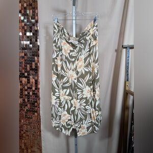 Vtg Braemar Jeremy Scott Elastic Waist Button Up Floral Skirt Size 14